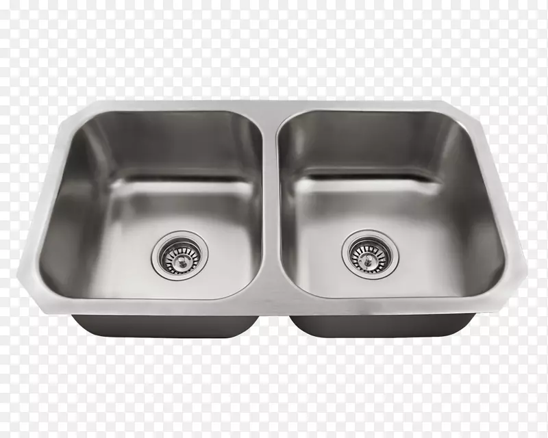 不锈钢刷过的金属碗-水槽