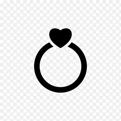 电脑图标心脏夹艺术订婚戒指