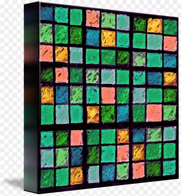 窗玻璃方形矩形图案.绿色抽象
