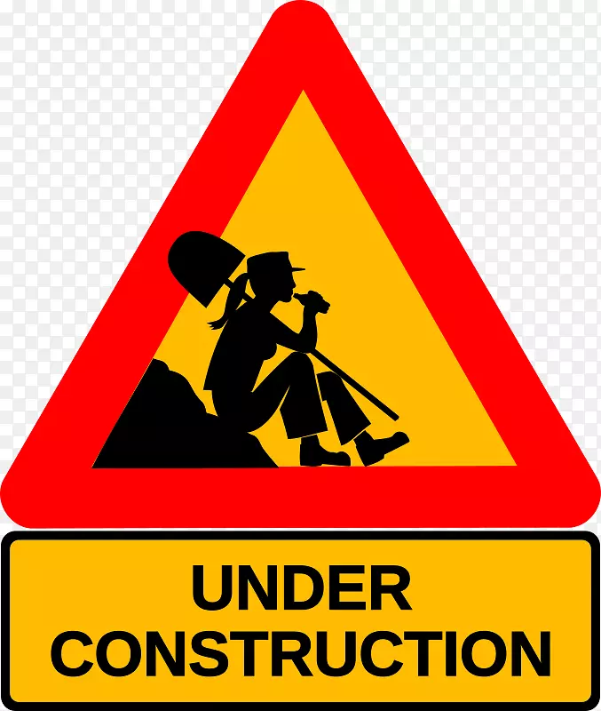 男子在工作时交通标志警告标志剪辑艺术