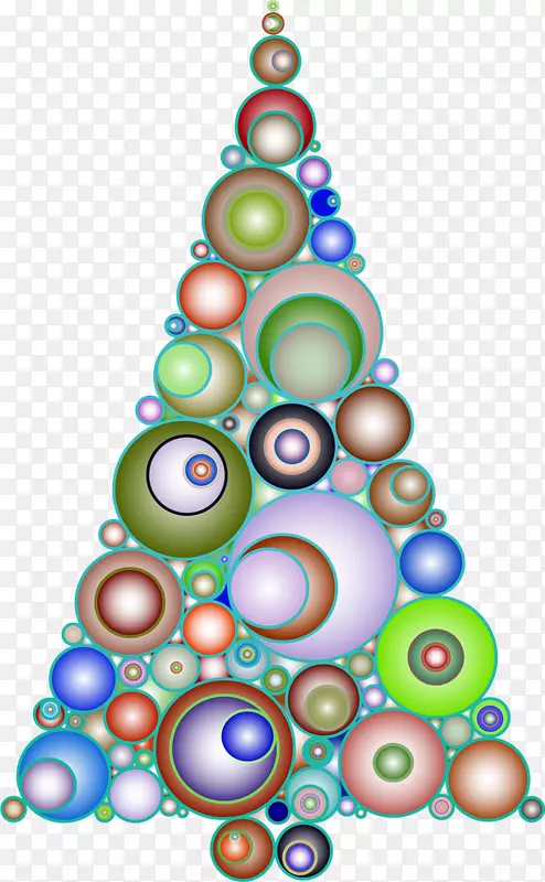 圣诞树，圣诞装饰，剪贴画，圆圈