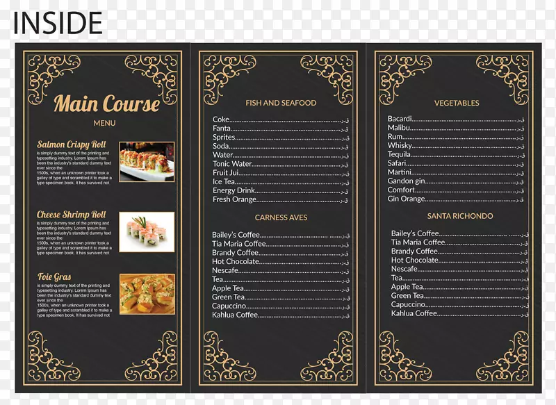 菜单斯里兰卡美食咖啡厅亚洲美食餐厅-菜单