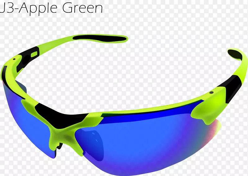 太阳镜，护目镜，眼镜，绿色苹果