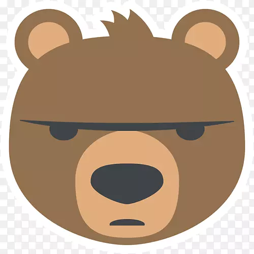 熊表情符号贴纸剪贴画-熊