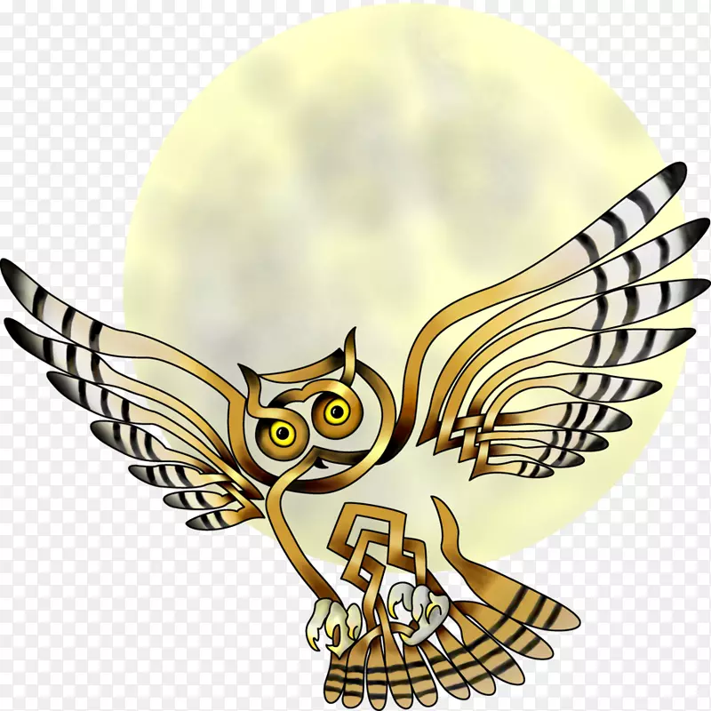 猫头鹰凯尔特结象征鸟类艺术结