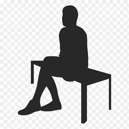 坐着剪影椅-坐着的人