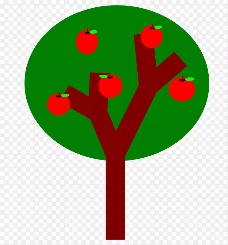 苹果果树剪贴画-绿色苹果