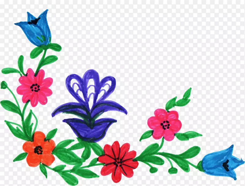 切花设计剪贴画-五彩缤纷