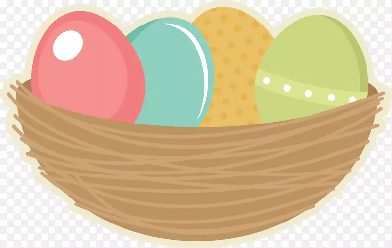 复活节兔子彩蛋鸟夹艺术-复活节彩蛋