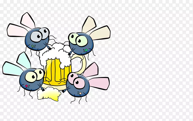 啤酒酒精饮料剪贴画-苍蝇