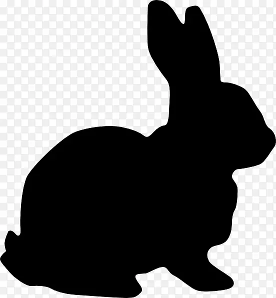 复活节兔白兔剪贴画-复活节兔子