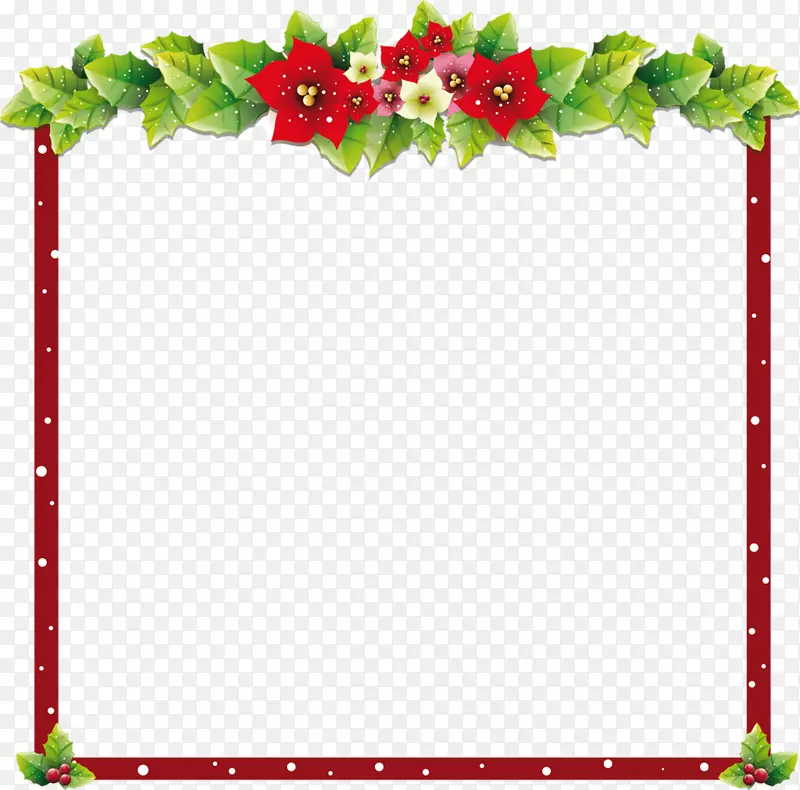 圣诞装饰品圣诞老人剪贴画-简单框架
