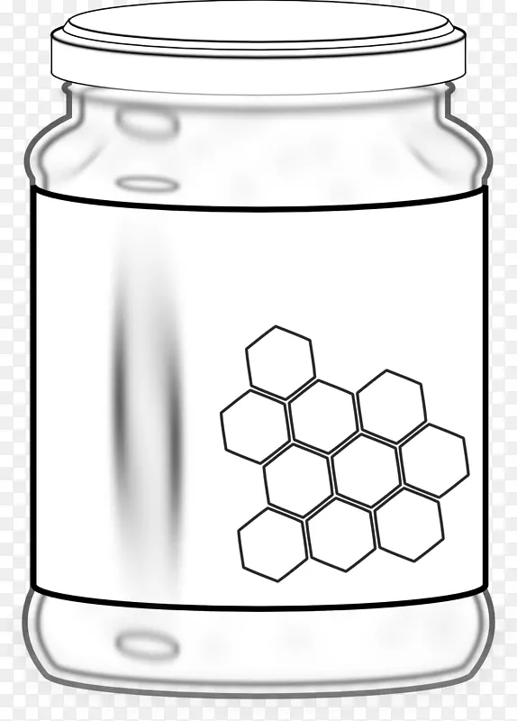 线艺术着色书蜂蜜早餐夹艺术罐