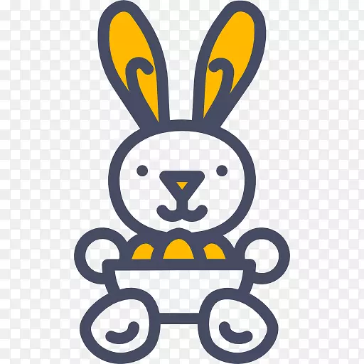 兔子卡通动物剪贴画-复活节兔子