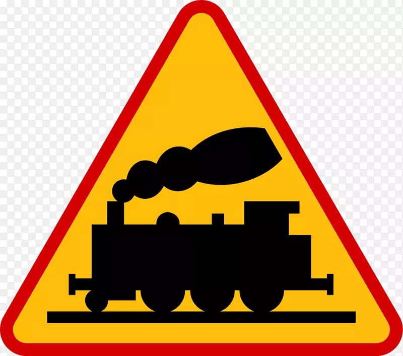 铁路运输警告标志横过马路-波兰