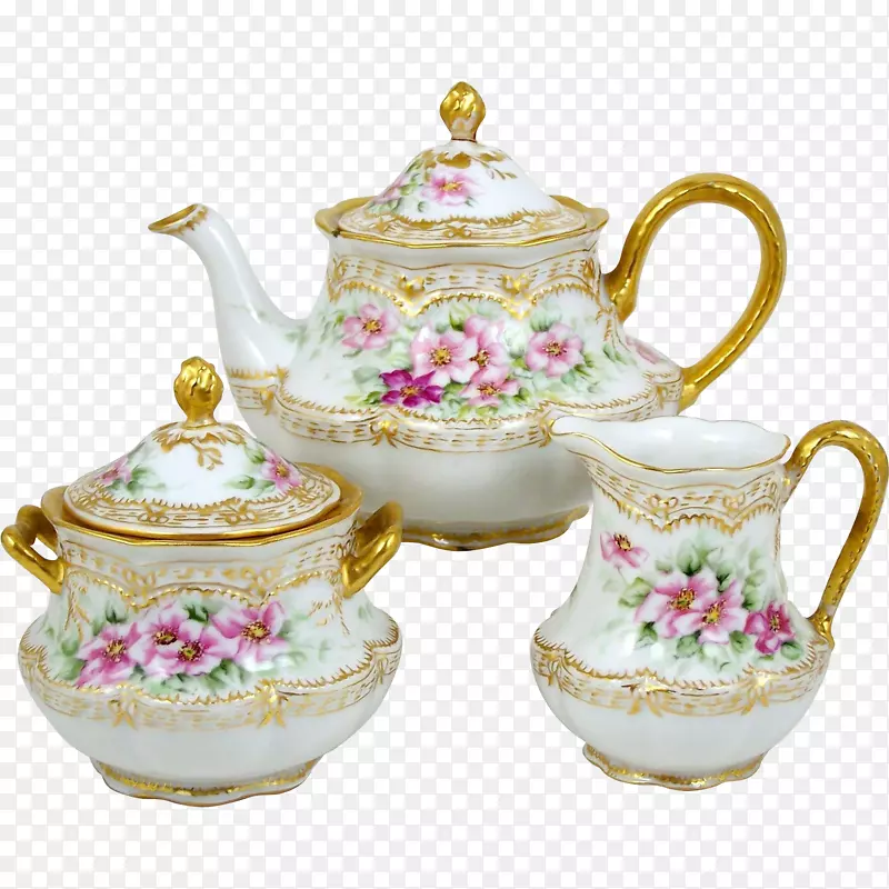 茶壶餐具旧式瓷器手绘