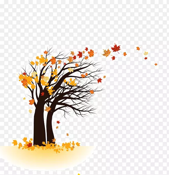 树木秋季免费摄影.树叶水彩画