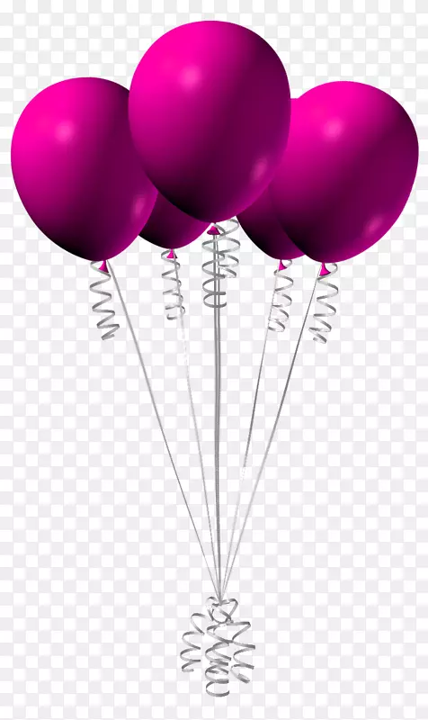 气球生日粉色剪贴画-粉红色气球