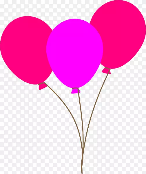 祝贺卡生日快乐-粉红色气球