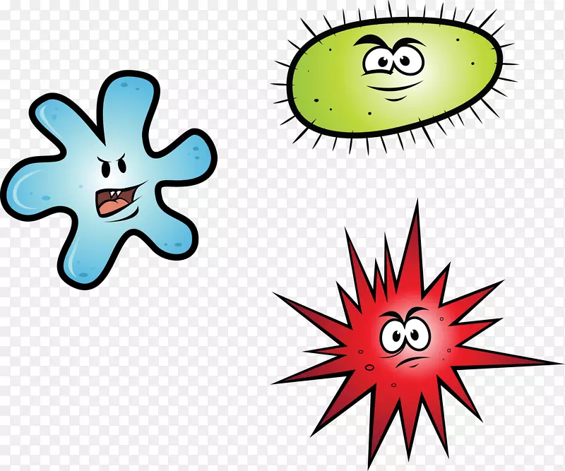 细菌卡通胚芽论的疾病剪辑艺术-坏