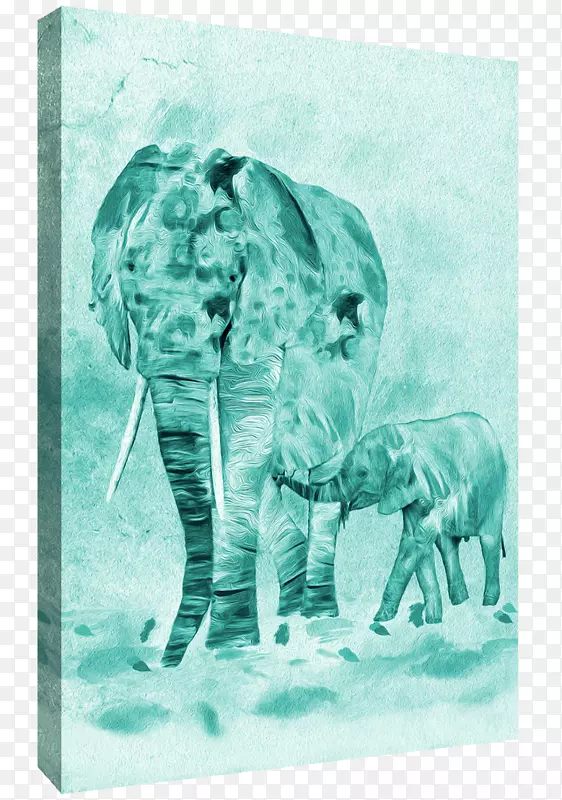 非洲象艺术印度象水彩画象