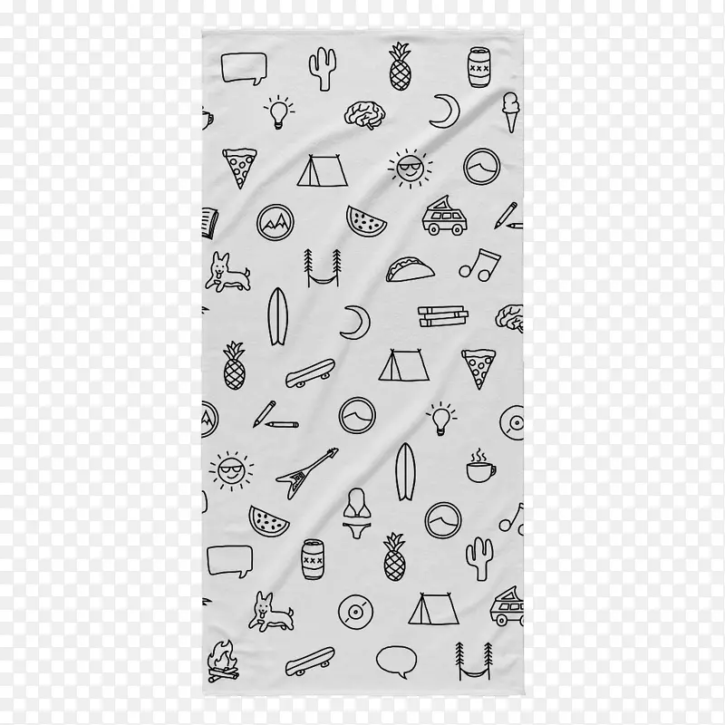 视觉艺术灰色字体-沙滩浴巾