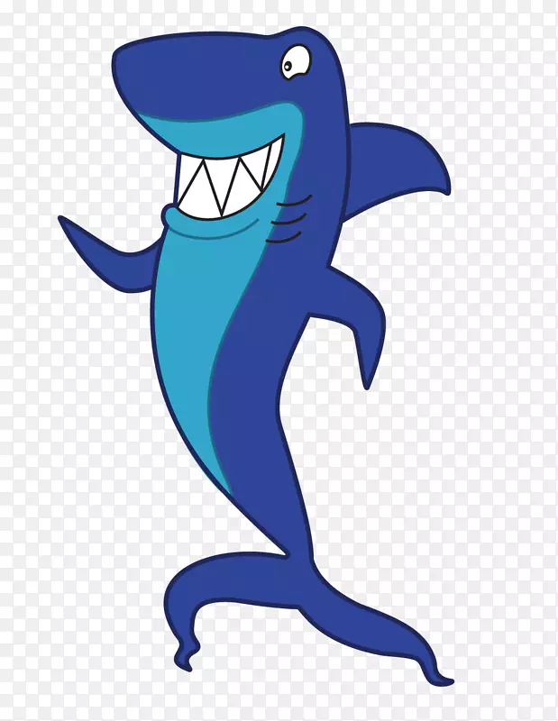 鲨鱼卡通软体动物-鲨鱼