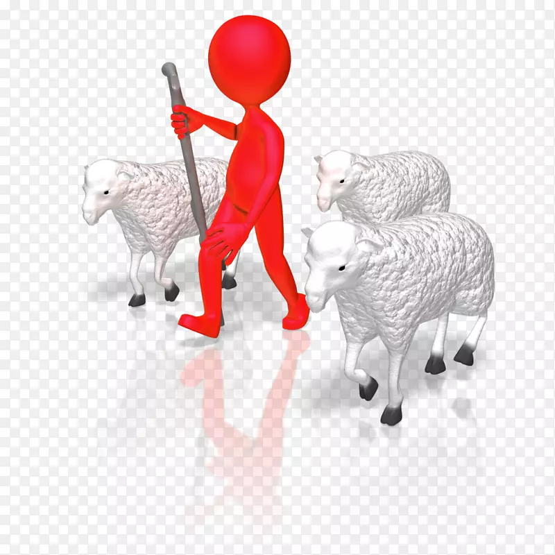 棒形动画牧民展示绵羊-图形