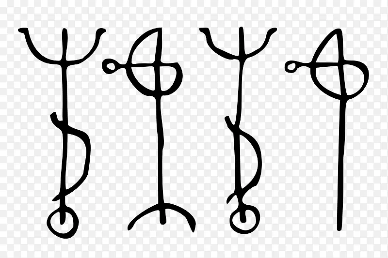 冰岛魔法石柱纹身符号-魔法