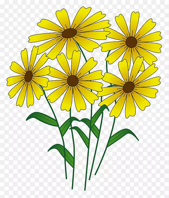 花束剪贴画-黄色花朵