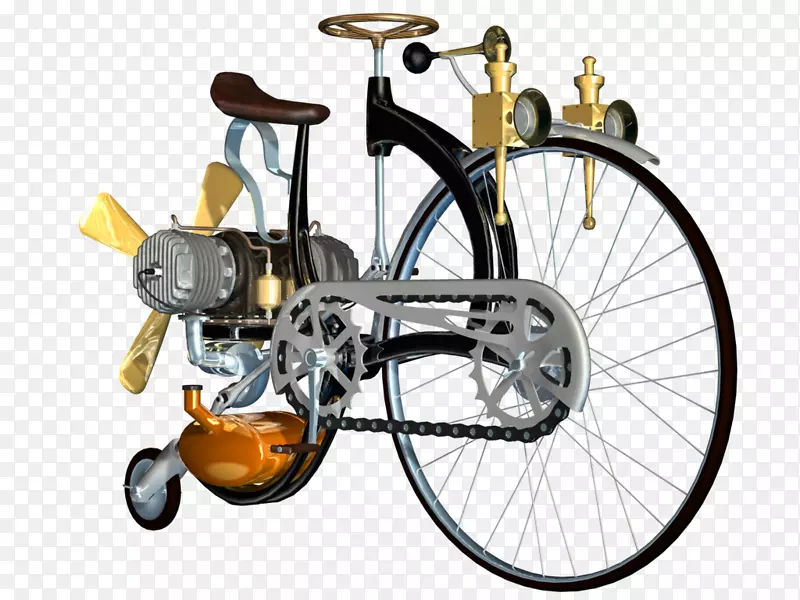 自行车蒸汽朋克艺术剪贴画-自行车