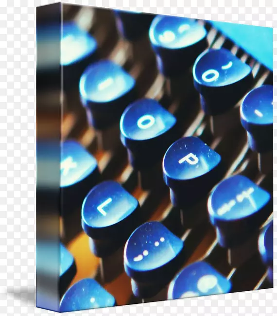 打字机钴蓝色电动蓝色笔记本电脑打字机