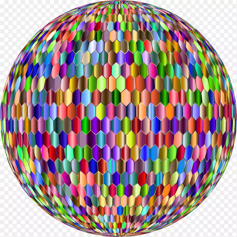 六角形瓷砖球圆夹艺术球