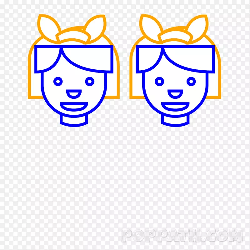 女子拉着手画表情符号