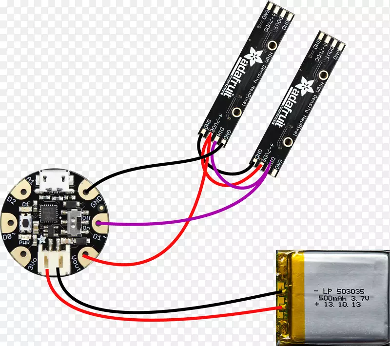 电子线路图电子电路adafruit工业系列和并行电路.独角兽喇叭
