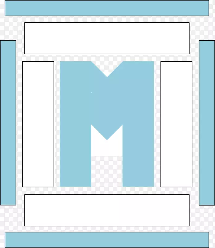 蓝色长方形字母m