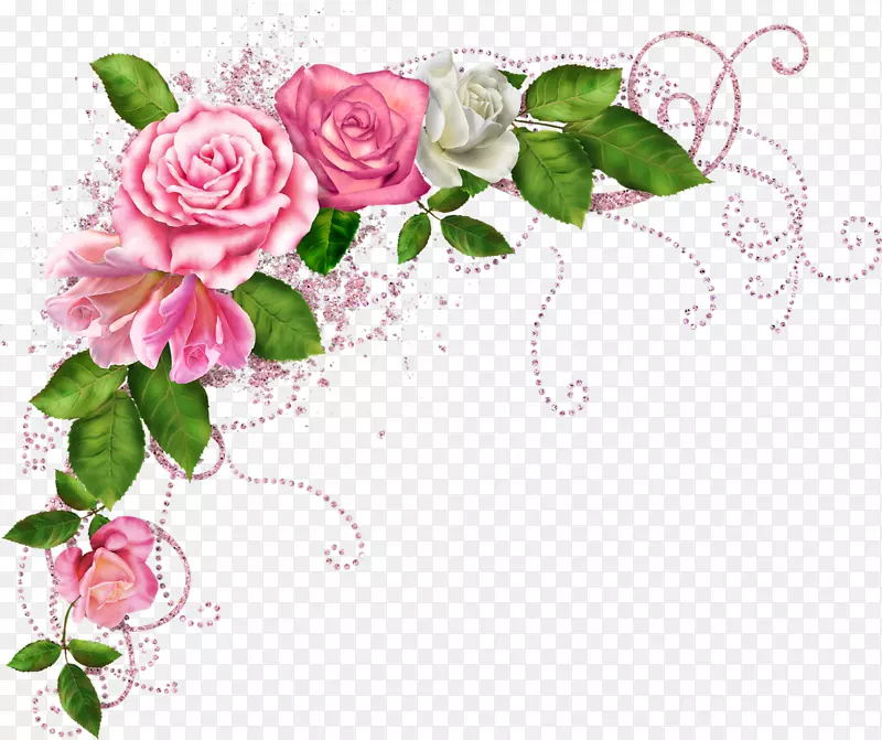 粉红色花玫瑰贴纸色花