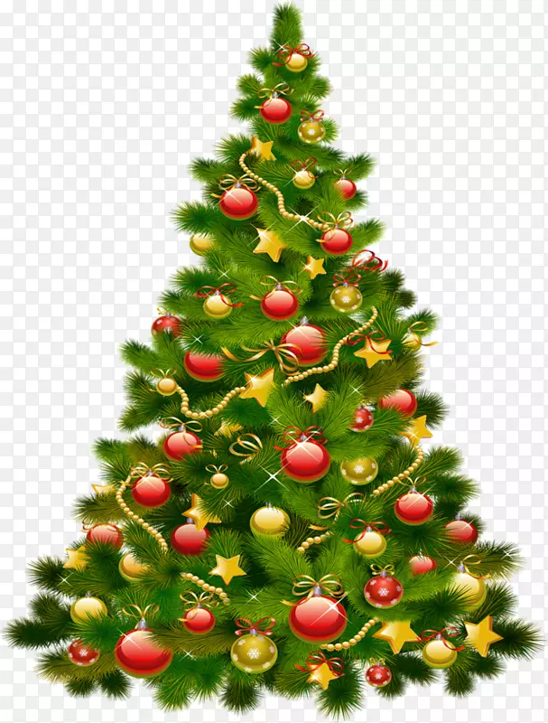圣诞老人圣诞装饰品圣诞装饰剪贴画-圣诞树