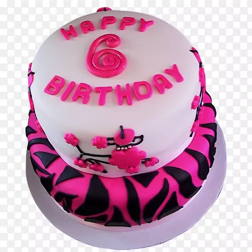 生日蛋糕层蛋糕装饰-粉红色蛋糕