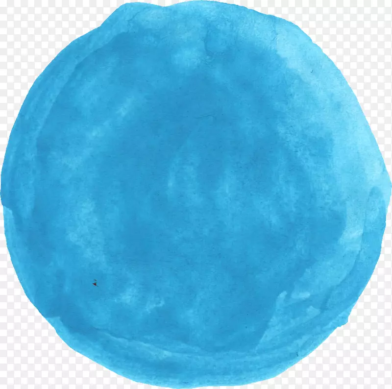 水彩画蓝色艺术圆圈抽象