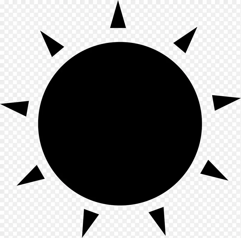 剪影电脑图标-太阳射线