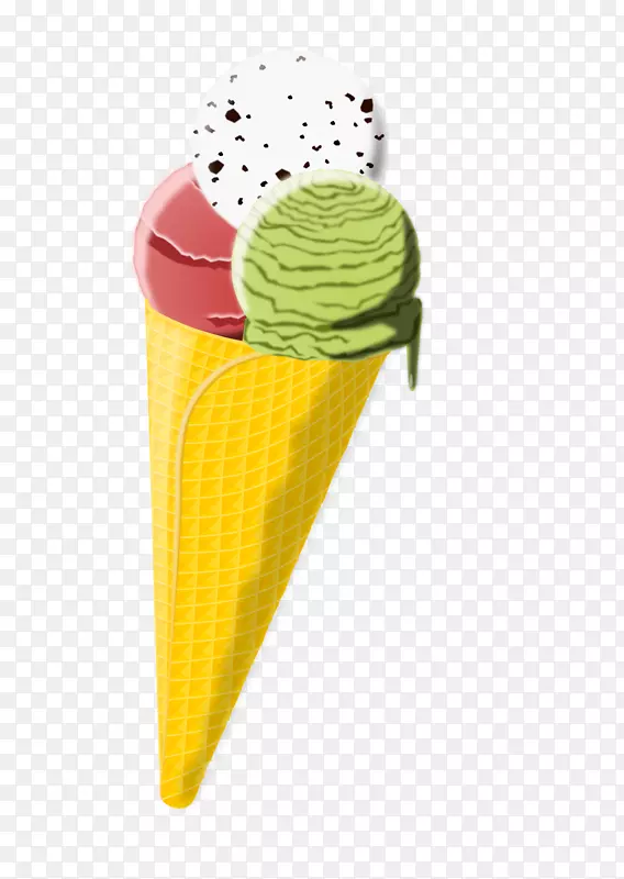 冰淇淋锥巧克力冰淇淋夹艺术圆锥形