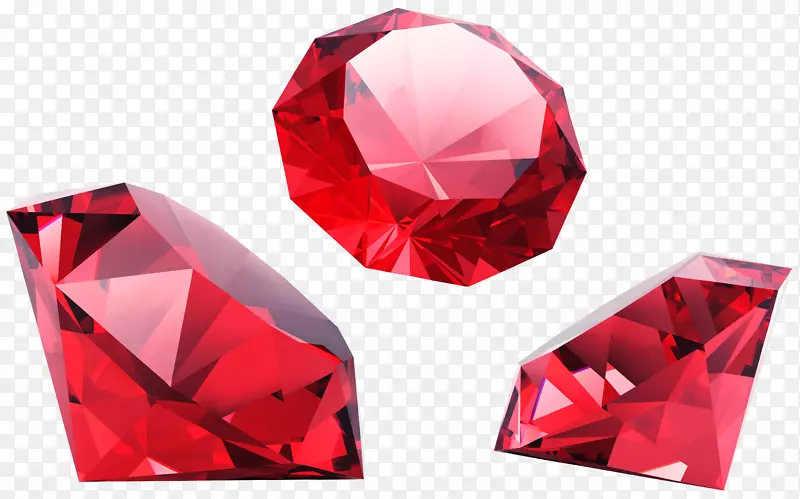 红色钻石宝石剪贴画-迪蒙德