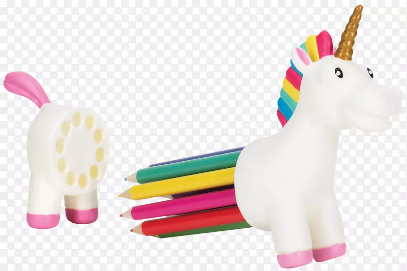 彩色铅笔和铅笔盒办公用品-独角兽
