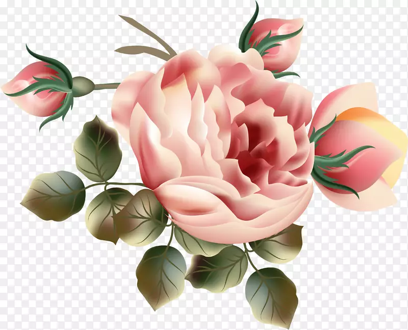 花卉花园玫瑰花卉设计剪贴画丁香花