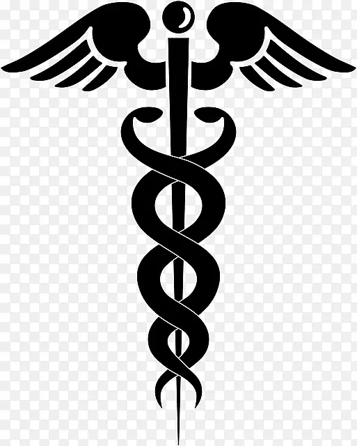 作为医学剪贴画的象征的赫尔墨斯？卡杜修斯的杖。