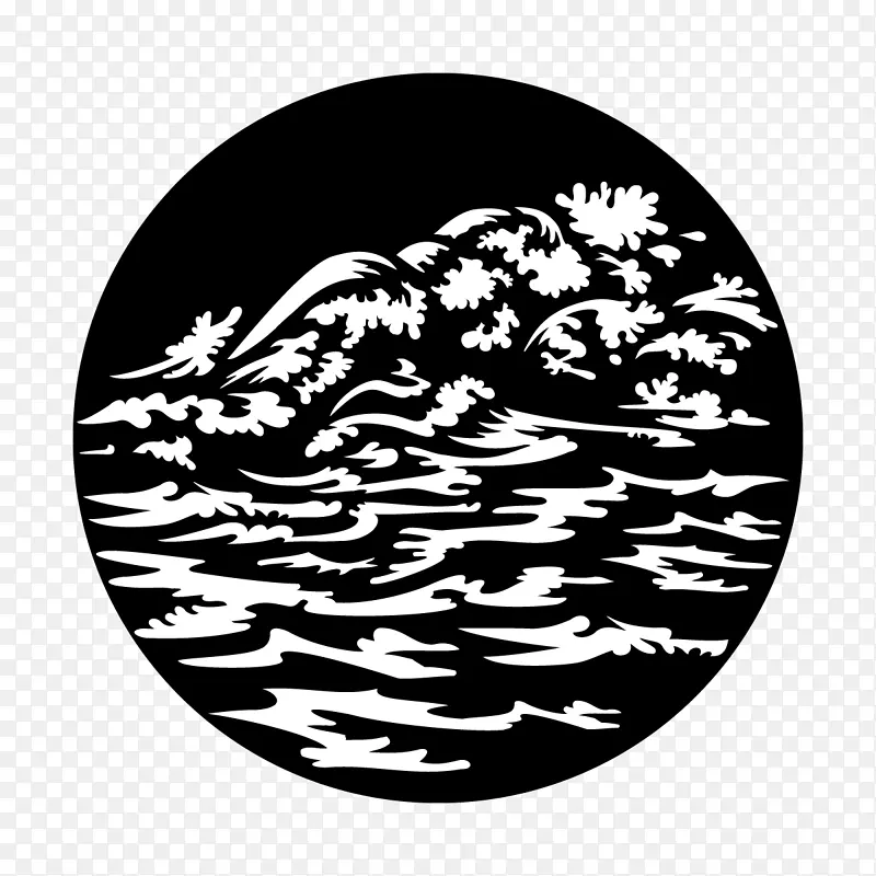 黑白图案-水波