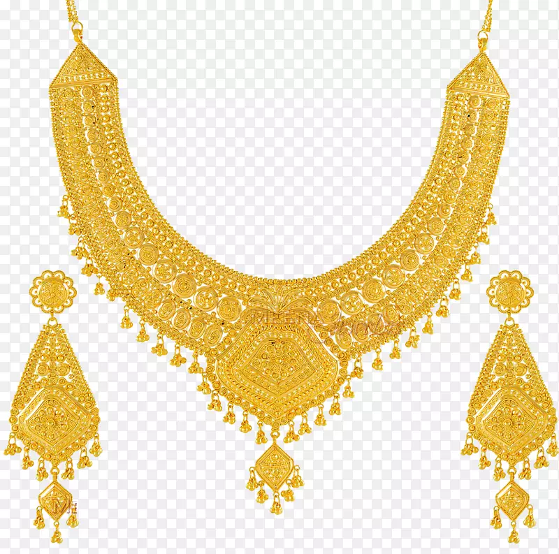 耳环珠宝项链新娘印度婚纱-金链