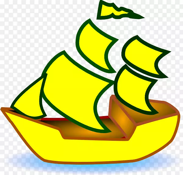 帆船剪贴画.黄色