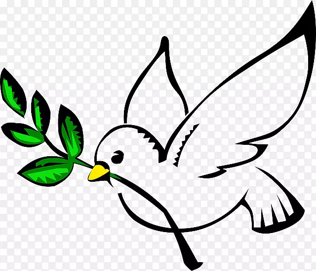 鸽子作为和平剪贴画的象征-橄榄